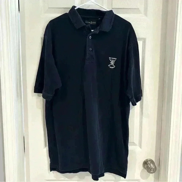 Men's Old Course St. Andrew's Golf Black Polo Collared Shirt Size XL - Picture 1 of 7